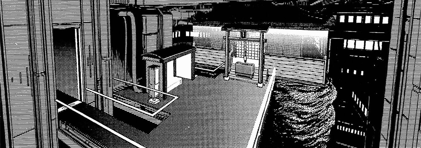 作中コマ:アーク下層の、祠のある通り
